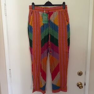 Farm Rio Printed Crochet Relaxed Fit Pants